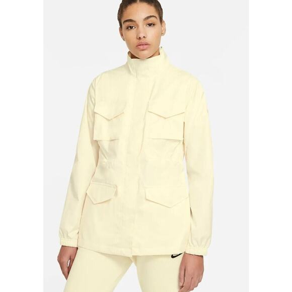 Nike Sportswear M65 Woven Jacket Womens XS Coconut Milk/Sesame Snap Button Zip - Picture 1 of 16